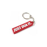 Rode sleutelhanger -just Dua met witte letters voor Sleutelhanger -just Dua